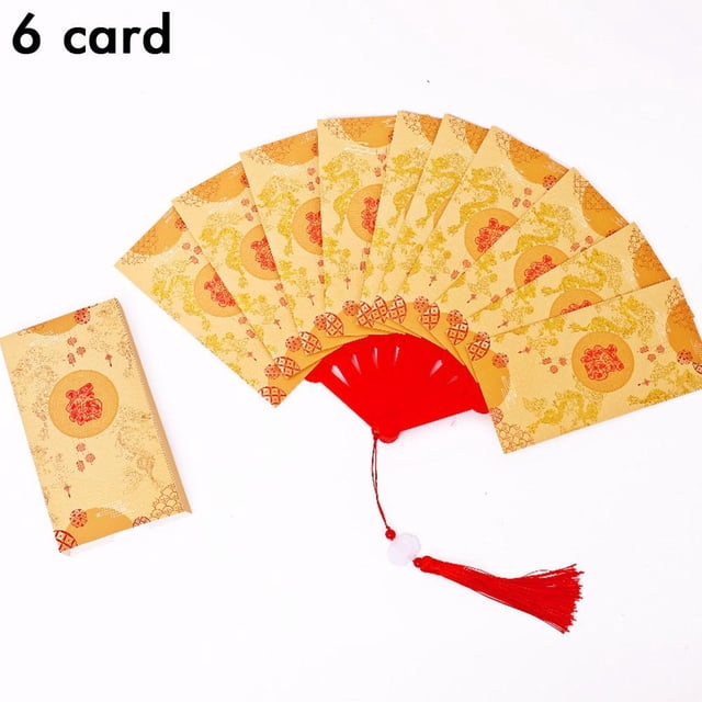SharkTRUE Carte Carte Carte Couleur Dorée Éventail Rouge Paquet Remise des Diplômes Forme d'Éventail Enveloppes Rouges Pliantes Enveloppe Rouge Éventail à Main Pliable Cadeau Style Chinois Cadeau de Remise des Diplômes
