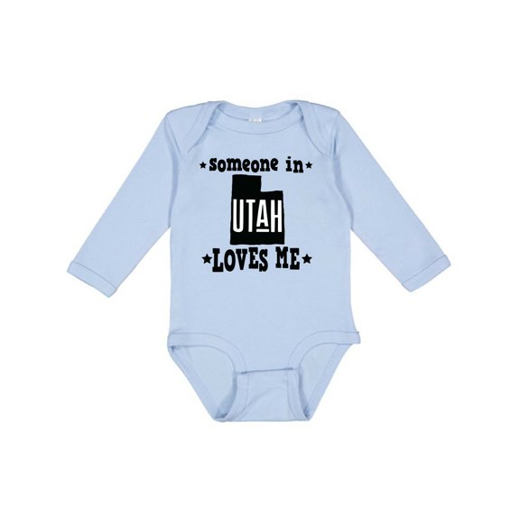 Inktastic Someone in Utah Loves Me Vacation Boys or Girls Long Sleeve Baby Bodysuit