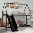 thumbnail image 3 of taoruifang Twin Low Loft Bed with Slide Metal Frame Black, 3 of 11