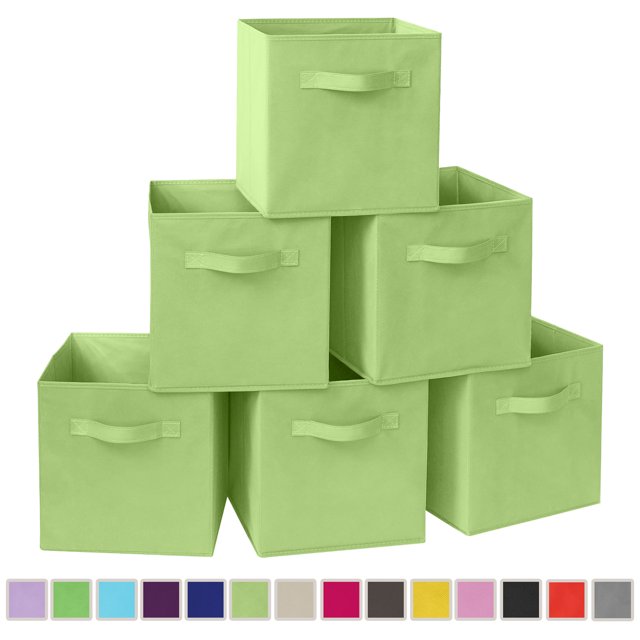 YOYTOO 6 Pack Collapsible Fabric Cube Storage Bins, 11" Collapsible Cube Organizer Baskets Bins