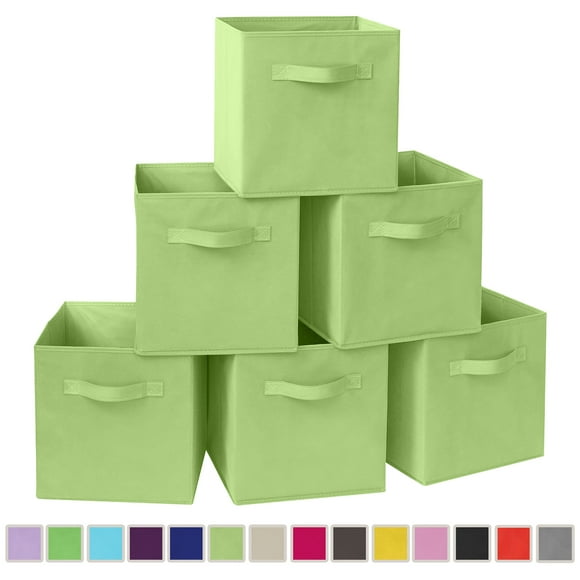 YOYTOO Lot de 6 bacs de rangement pliables en tissu cube, 27,9 cm pliable cube organisateur paniers bacs