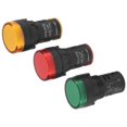 thumbnail image 2 of Lampara de luz verde amarillo rojo 22mm Panel controlador indicacion LED AC220V 3 piezas, 2 of 5