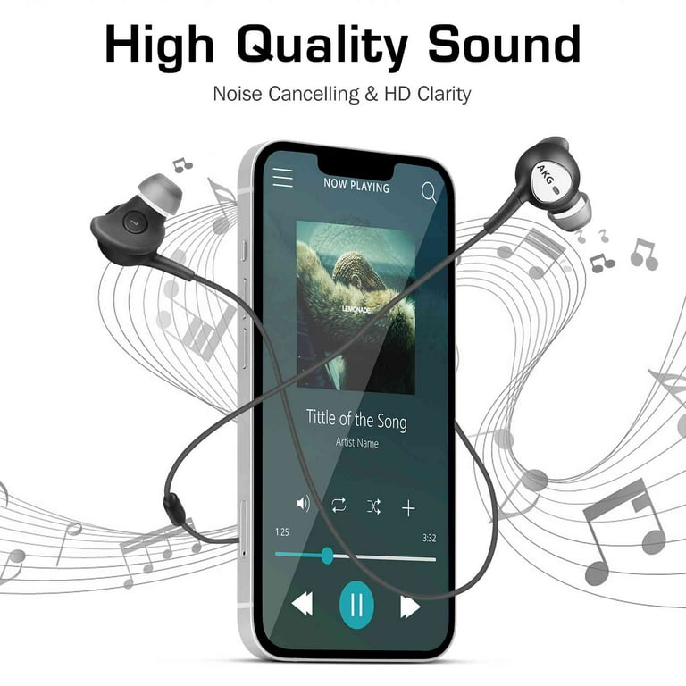 Wired 3.5MM Jack Durable Earphones Earbuds w Microphone and Volume Control Deep Bass Clear Sound Noise Isolating in Ear Headphones Compatible With