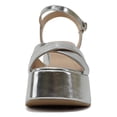 thumbnail image 2 of Soda Women Wedge Sandals Open Toe Ankle Strap Crisscross Platform TECNO-S Silver 8, 2 of 5