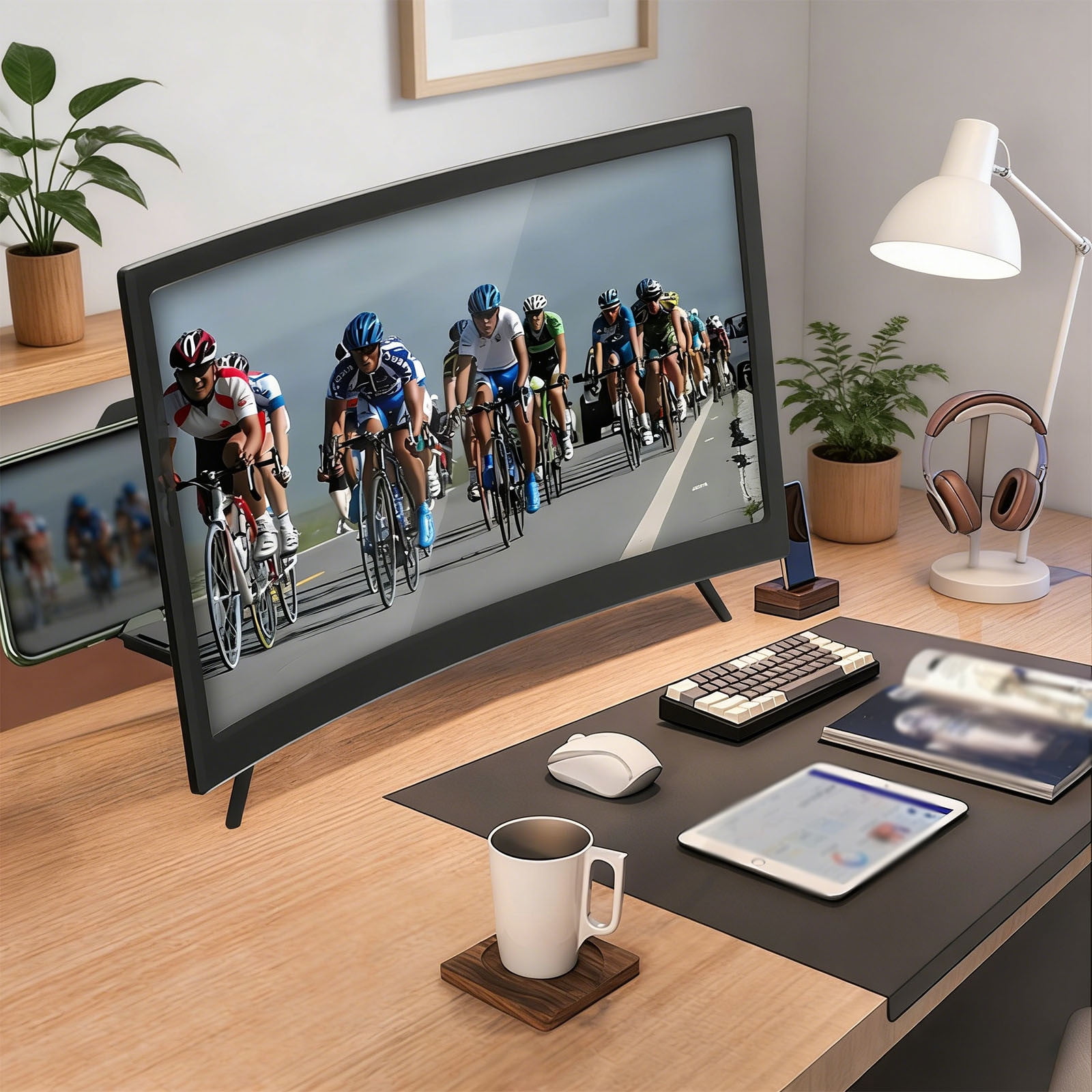 3D Curved Screen Mobile Magnifying Glass Projector Screen Suitable For All Smartphones With A Lightweight Foldable Mobile Amplifier (black 16 Inch)