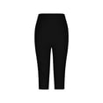 thumbnail image 4 of AzureSilk Women's Casual -Color Diamond-studded Slim-fit Cropped Bottoming Pants, Size S-3XL, 4 of 4