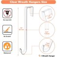 thumbnail image 4 of 2-Pack 12" Clear Non-Scratch Over-Door Wreath Hangers – Heavy-Duty Slim Hooks for Front Door Decor | Perfect for Easter/Halloween/Christmas Welcome Signs | Indoor & Outdoor Use (Weather-Resistant), 4 of 6