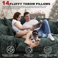 thumbnail image 5 of Aukfa 81.1" Oversized Cloud Couch Sleeper Sofa with Round Chaise Lounge, Modern Chenille Upholstered Boneless Sofa with Memory Foam and 14 Pillows, Emerald, 5 of 8