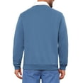 thumbnail image 3 of INSPIRE CHIC Men's Contrast Collared Long Sleeves Pullover Polo Sweatshirt M Blue, 3 of 6