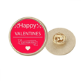 thumbnail image 1 of Feliz dia de San Valentin solo para ti Broche de oro metálico circular, 1 of 3