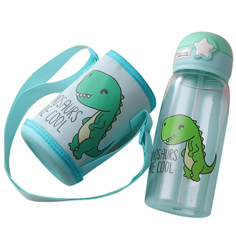 280ml Dinosaur Baby Feeding Cup Stainless Steel Thermos Straw Cup