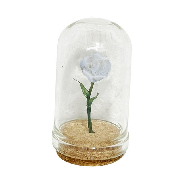 Casa de muñecas con flores en maceta, casa de muñecas con flores, adorno verde, simulación de casa de muñecas Blanco
