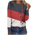 thumbnail image 2 of Nouveaux Hauts pour Femmes 2023 Imprimé Décontracté Ample Col Rond Grande Taille Manches Longues T-shirt Blouse, 2 of 4