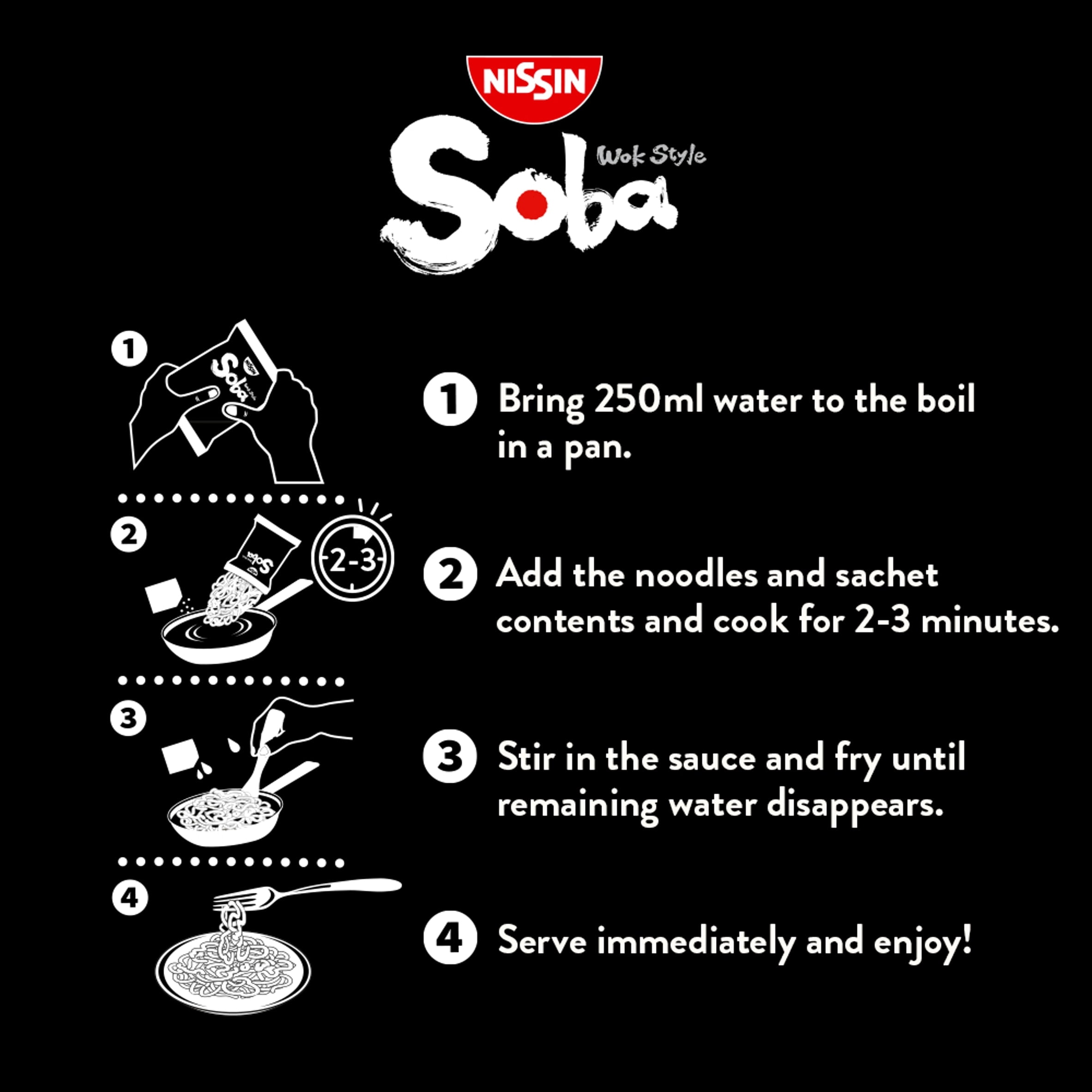 Nissin Soba Yakitori Chicken Instant Stir Fry Noodles 110g, Imported from Britain