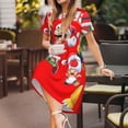 thumbnail image 2 of Lsque Mario Print Women's Casual Dress T-Shirt Summer Short Sleeve Scoop Neck Swing Dresses, 2 of 7