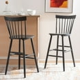 thumbnail image 2 of SAFAVIEH Providence Solid Spindle Back Bar Stool with Footrest, Grey, 2 of 13