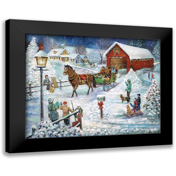 Manning, Ruane 14x12 Black Modern Framed Museum Art Print Titled - Sleigh Ride