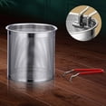 thumbnail image 3 of Stainless Steel Fryer Pan, Safe Optimized Design  Easy Cleaning Fryer Pan Rustproof Long Handle with Strainer for Kitchen, 3 of 7