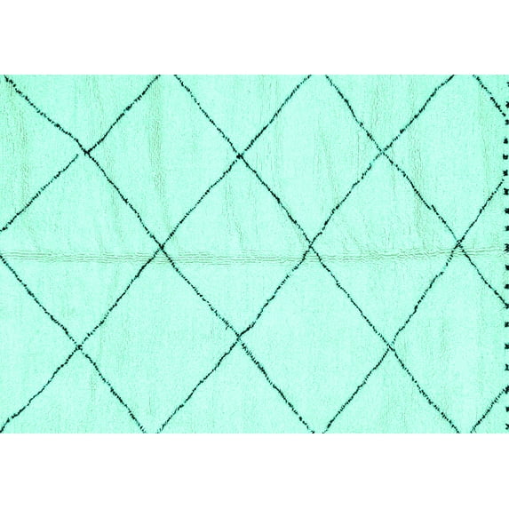 Ahgly Company Machine Washable Indoor Rectangle Solid Turquoise Blue Modern Area Rugs, 8' x 10'