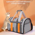 thumbnail image 2 of Spacious Foldable Pet Travel Carrier for Cats & Small Dogs - Grey-Orange M Size, 360° Breathable Mesh, Lightweight Portable Design with Versatile Carrying Options, Safe & Easy-to-Clean Pet Handbag, 2 of 6