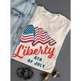 thumbnail image 3 of Liberty 4Th Of July Waving Flag T-Shirt Women -Image by Shutterstock, Female Small, 3 of 4