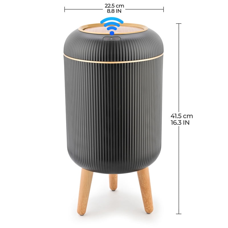 Touchless Automatic Trash Can 10L, Motion Sensor Smart Bin, Waterproof for Kitchen & Bathroom (Black)