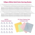 thumbnail image 2 of Hypoallergenic Fish Hooks Earrings - 120 PCS/60 Pairs White Gold Plated Ear Wires Fish Hooks for Jewelry Making, Jewelry Findings Parts with 120 PCS Rubber Earring Backs Stopper for DIY Earrings, 2 of 5