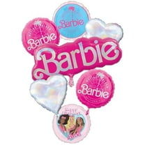Barbie's Birthday Party Supplies 7pc Foil Balloon Bouquet Decorations