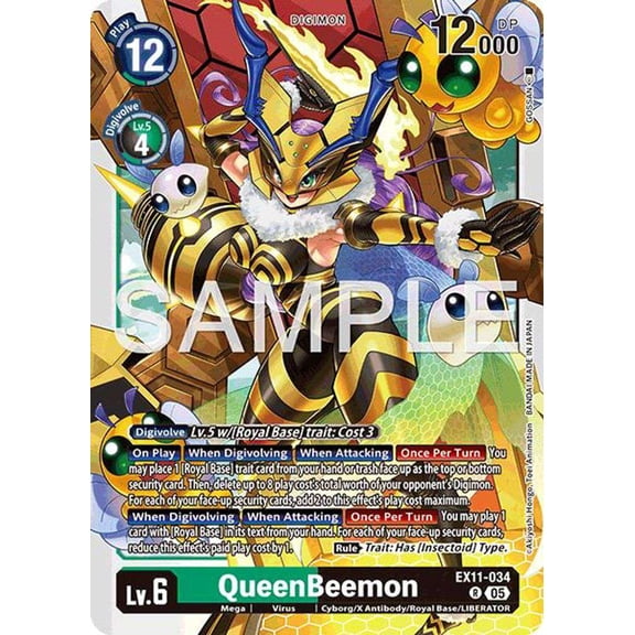 Digimon Dawn of Liberator Rare QueenBeemon EX11-034