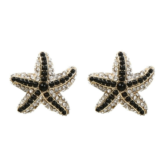 Amrita Singh Gold-tone Brass Starfish Earrings with Resin Stone and Crystal Embellishments