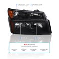 thumbnail image 3 of Spec-D Tuning Black Housing Clear Lens Headlights +Bumper Lights Compatible with 2004-2012 Chevy Colorado, GMC Canyon, L+R Pair Head Light Lamp Assembly, 3 of 6
