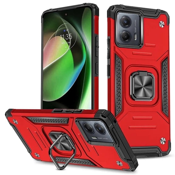 For Motorola Moto G 5G 2023 Robust Kickstand Hybrid Cover Phone Case - Red