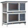 thumbnail image 1 of vidaXL Clapier Extérieur 4 Portes Bois Gris, 1 of 5