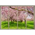 thumbnail image 2 of Wall26 - Rows of Pink Cherry Blossom Trees Over Green Grass Viewed from Sliding Door - Creative Wall Mural, Peel and Stick Wallpaper, Home Decor - 66x96 inches, 2 of 6