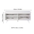 thumbnail image 3 of Madesa TV Stand Entertainment Center with 4 Shelves and Cable Management for 55, 65 Inch TV Media Storage Gaming Media Console Living Room and Bedroom Modern Wooden Television - White, 3 of 5
