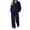 J06-Dark Blue, variant on Womens Sweatsuits 2 Piece Sets Half Zip Hoodies & Loose Straight Leg Sweatpants Casual Sweat Set Tracksuit Outfits Fashion Fall Clothes,S