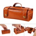 thumbnail image 4 of Shaving Toiletry Bag, Small Size Toiletry Bag, Brown For Man Woman, 4 of 8