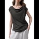 thumbnail image 2 of Blusas de Verano Informales Elegantes con Cuello Drapeado para Mujer, Sin Mangas, Fruncidas, Elegantes Gris S, 2 of 10