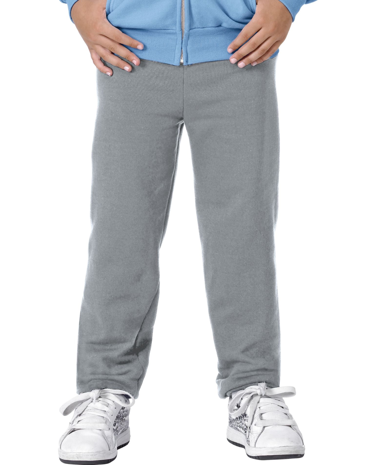 Hanes ComfortBlend EcoSmart Youth Sweatpants, S, Light Steel