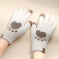 thumbnail image 4 of GHSOHS Gloves Winter Gloves for Women Men Double Fleece Jacquard Touchscreen Gloves Elastic Warm Knit Wool Texting Finger Gloves Cold Weather Mittens Black Gloves White Finger Gloves Mittens, 4 of 6