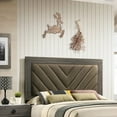 thumbnail image 5 of Queen Size Bed Bedroom Set - Upholstered Headboard, Rubberwood, Gray Rustic Finish, 5 of 9