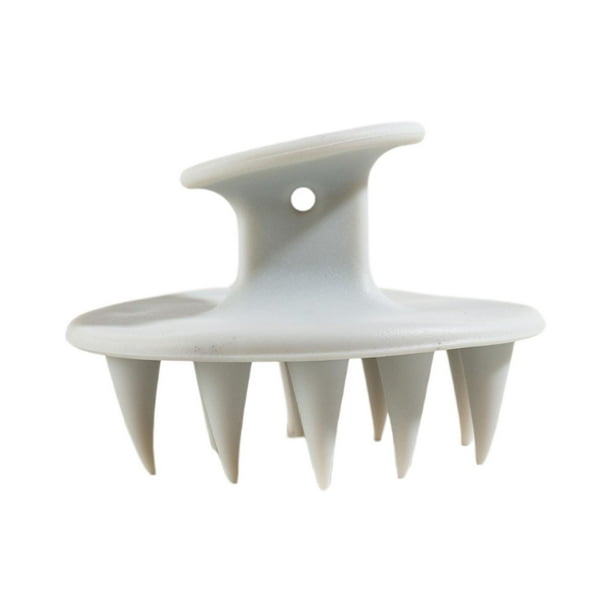 Cepillo peine de silicona para champú, herramienta manual de limpieza capilar cómoda Gris