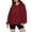 Fall Clothes Red, variant on Womens Oversized Knitted Hoodies, Long Sleeve Pullover for Women Fall Fashion Hollow Solid Color Crewneck Hooded Sweatshirts with Pockets