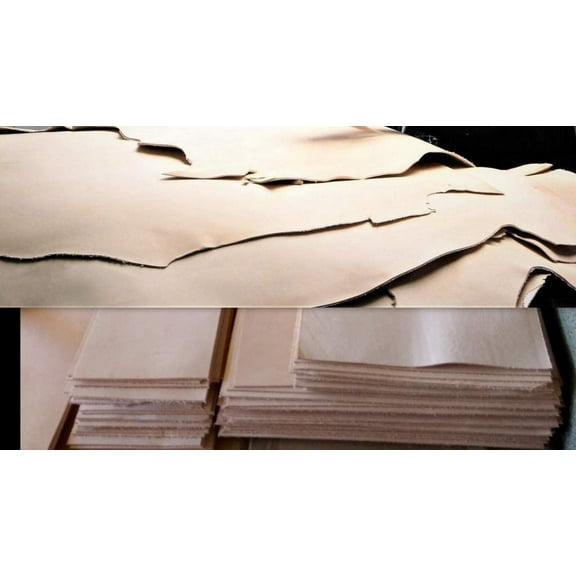 5/6 OZ 2.0/2.4 mm EUR Import VEGTAN Tooling Leather Natural 6'' x 48''