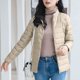 thumbnail image 5 of Chaquetas y abrigos casuales de manga larga sin capucha para mujer, chaqueta acolchada de manga larga con cuello alto y cremallera, abrigo de invierno con bolsillos para mujer, 5 of 6