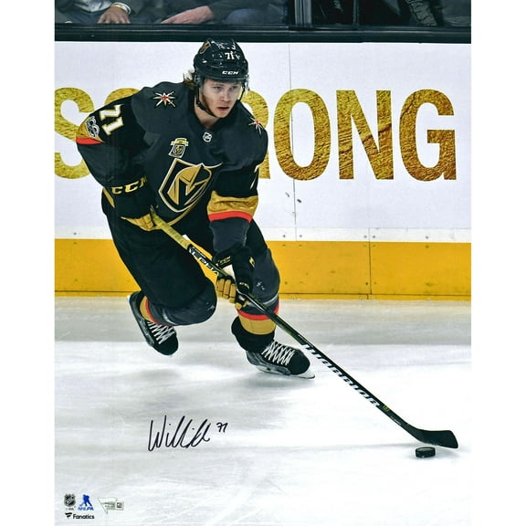 William Karlsson Vegas Golden Knights Autographed 16" x 20" Black Jersey Skating Photograph - Fanatics Authentic Certified