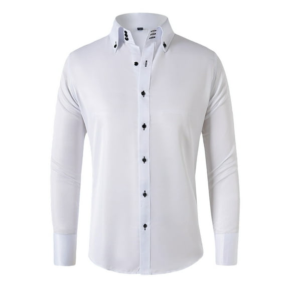 Dagugfen Mens Shirts Long Sleeve Button down Slim Business Office Casual Work Shirts for Dating Wedding