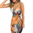 thumbnail image 1 of Kcodviy 2025 Spring and Summer Midi Dress with Sleeves formal New V Neck Multi Women Cocktail Party Printed Lace Wrapped in Business Suit Women Plus Size Dress Female, 1 of 4