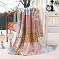 thumbnail image 2 of Pioneer Flower Floral Print Pattern Blanket,Comfortable Soft Flannel Throw Blanket,All Season,Warm Lightweight Blankets for Sofa Bed Couch Living Room Chair,50"x60", 2 of 4