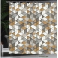thumbnail image 3 of Ambesonne Geometric Shower Curtain, Abstract Retro Modern Art, 69"Wx75"L, White Caramel, 3 of 4